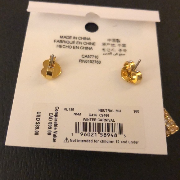 Kate Spade Winter Carnival Champagne Drop Earrings Crystal & Faux Pearl NWT - Picture 10 of 13